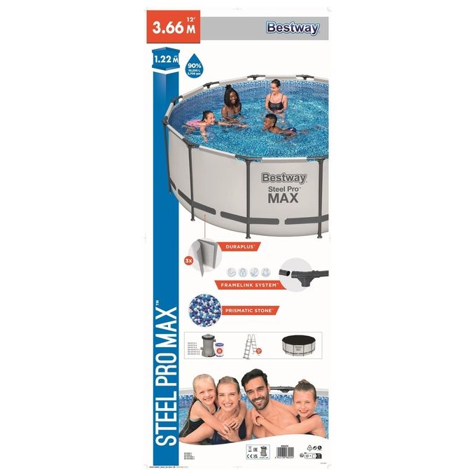 Bestway Piscina Steel Pro Max Cm. 366X122 con Pompa