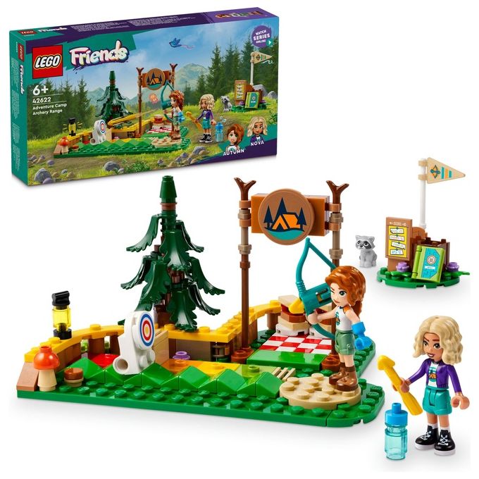 LEGO Friends Tiro con l'Arco al Campo Avventure Giochi Sportivi per Bambine e Bambini da 6 Anni in su con Arco e Frecce Giocattolo 2 Mini Bamboline e un Procione Idee Regalo di Compleanno 42622
