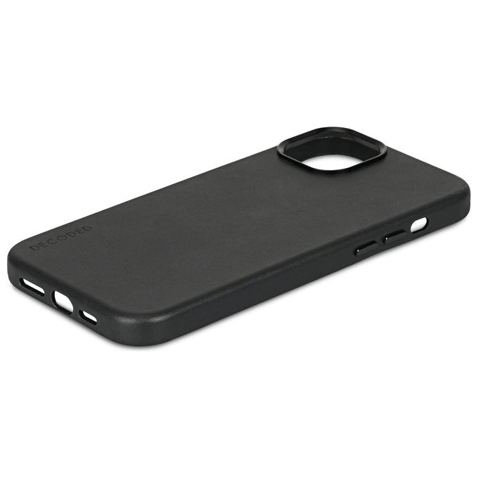 Decoded cover posteriore pelle per iPhone 15 Plus nero