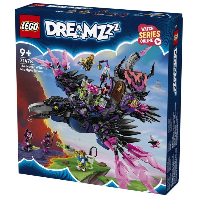 Lego Dreamzzz 2 in 1 Corvo di Mezzanotte della Mai-Strega, Giocattolo d'Avventura Trasformabile in Casa o Ragno, con 6 Personaggi