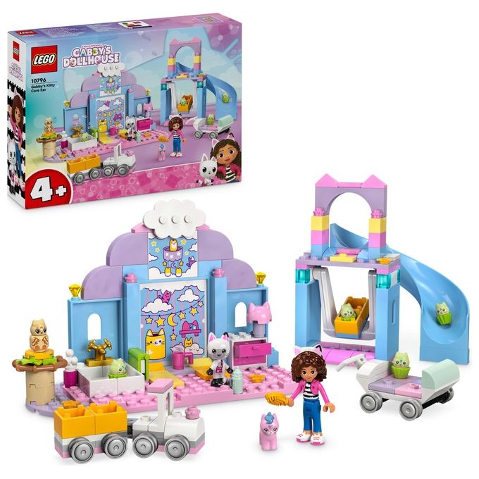 LEGO 10796 LEGO Gabby's Dollhouse Asilo Gatto-Orecchio di Gabby Set da Costruzione con Personaggi Animali e Accessori 165 Pezzi colore Multicolore