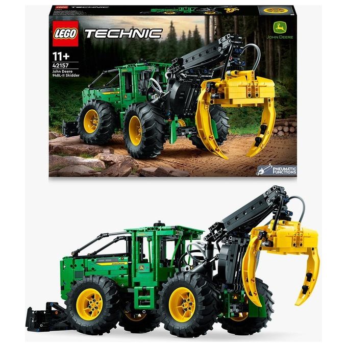 LEGO Technic 42157 Trattore John Deere 948L-II, Modellino da Costruire di Veicolo Giocattolo con Funzioni Pneumatiche e 4WD