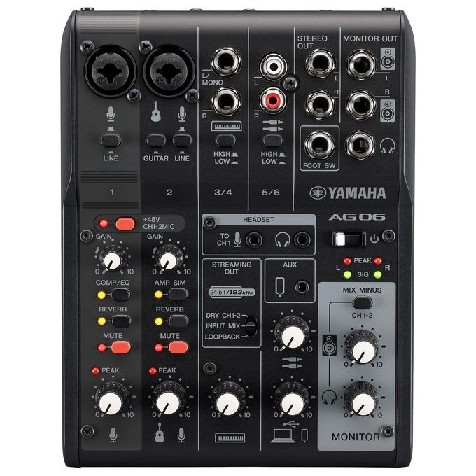 Yamaha Mixer Disc Jockey 6 Canali AG Series Nero