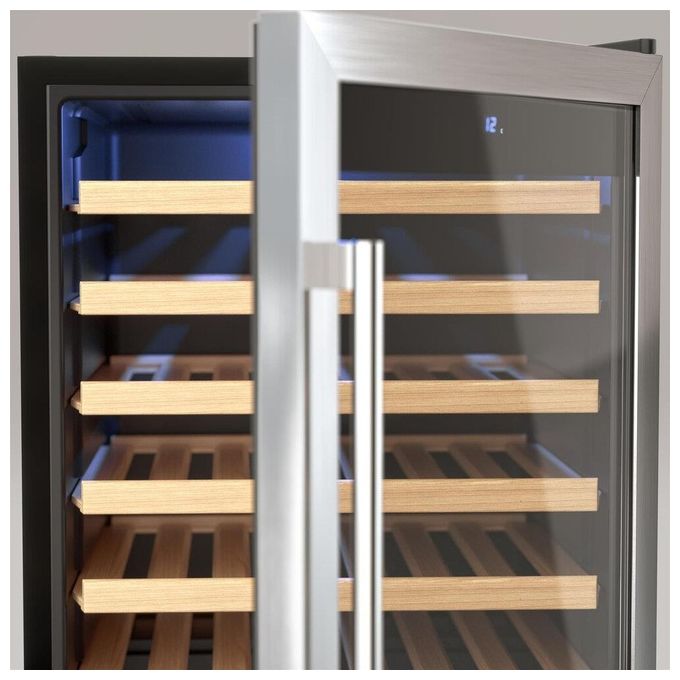 Les Petits Champs CAVC48 Cantinetta Vino a libera installazione 48 bottiglie Classe energetica G con Compressore una zona 4-18C 83,4 cm Acciaio