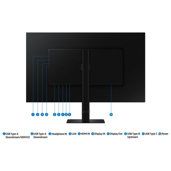 Samsung ViewFinity S60UD 32 pollici 100 Hz pannello IPS QHD (2560 x 1440) 5 ms Auto Source Switch  KVM Switch Daisy Chain USB-C (90 W) HDMI (2.0) Display Port (1.4) USB (3.0)