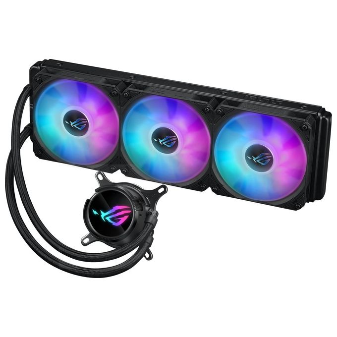 ASUS ROG Strix LC III 360 ARGB dissipatore di liquidi per CPU all-in-one con blocco dell'acqua ruotabile a 360° pompa Asetek V2 di 7a generazione ventole ARGB ROG Premium Aura Sync Nero