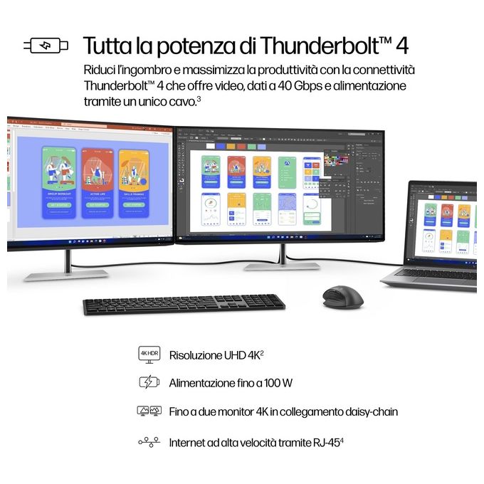 HP Series 7 Pro 732pk Monitor PC 31.5'' 3840x2160 Pixel 4K Ultra HD Nero-Argento