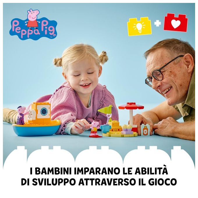 LEGO DUPLO Viaggio in Barca di Peppa Pig Giochi Educativi per Bambine e Bambini da 2 Anni Giocattolo per l'Apprendimento Prescolare da Costruire con 2 Personaggi Idea Regalo 10432