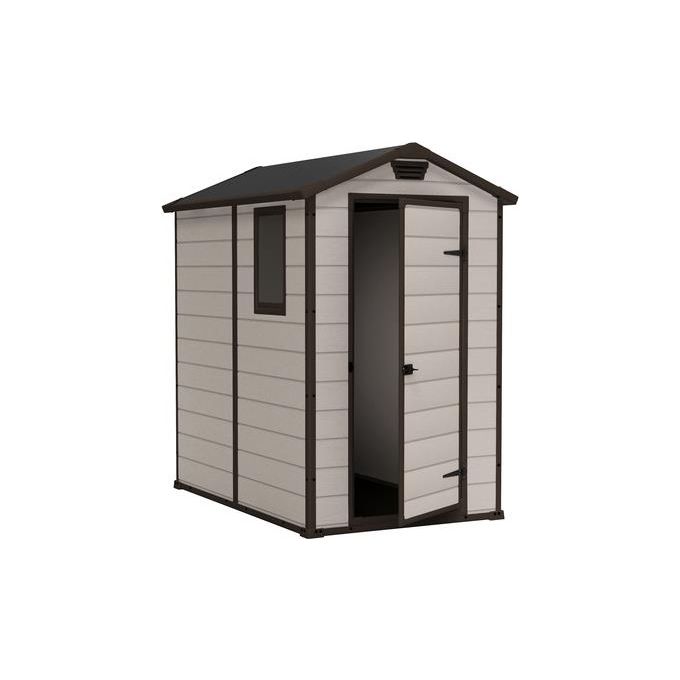 Keter 240025 Manor Casetta da Giardino in Resina con Finestra e Pavimento Incluso 130x192x198 cm colore Beige
