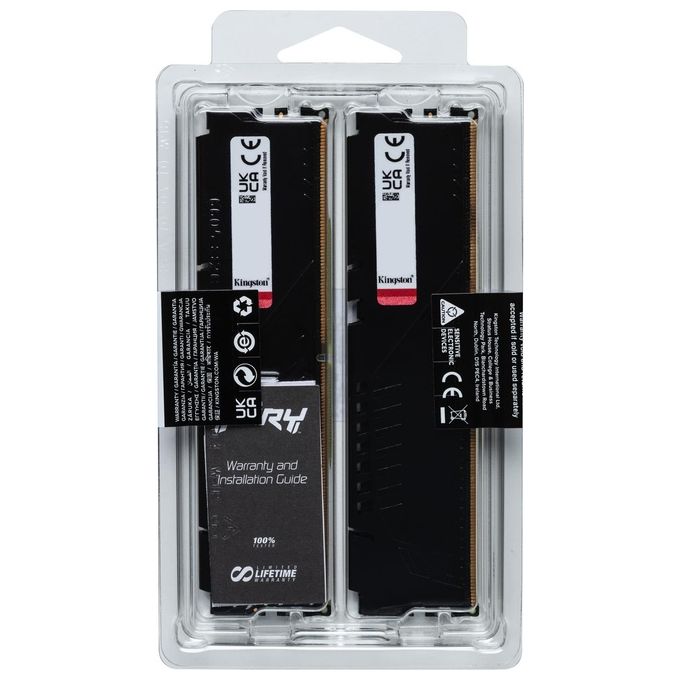 Kingston FURY Beast Black EXPO DDR5 16GB (2x8GB) 6000MT-s DDR5 CL36 DIMM Memoria Gaming per Computer Fissi Kit da 2 - KF560C36BBEK2-16 Nero 16GB Kit da 2 6000MT-s (AMD EXPO Certified)