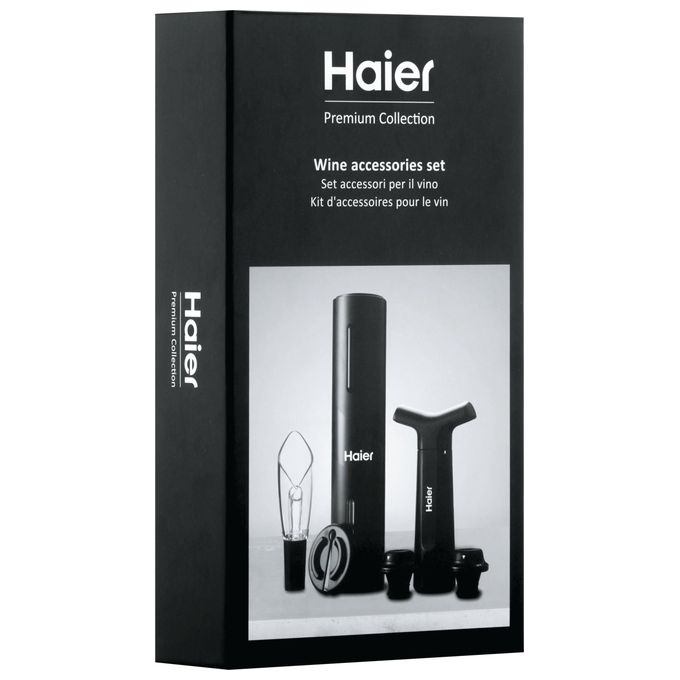 Haier Set da Vino HAWUKIT06 6 in 1 Ricaricabile con Apribottiglie e Accessori Professionali di Alta Qualita'