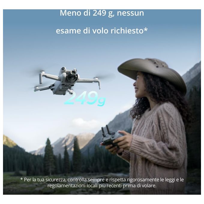 DJI Mini 4 Pro con DJI RC-N2 Mini Drone Pieghevole per Adulti con Fotocamera HDR in 4K