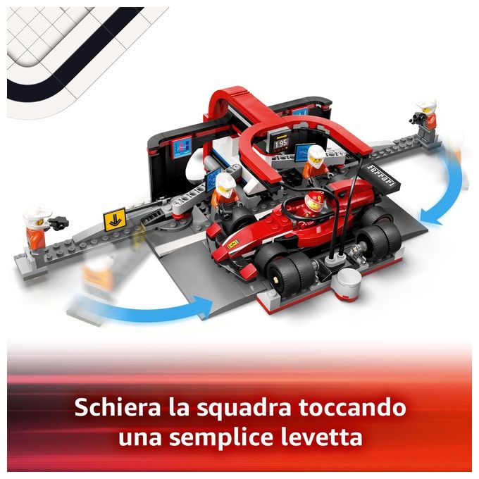 Lego 60443 City Formula 1 Set da Costruzione Pit Stop e Meccanici con Monoposto Ferrari F1 322 Pezzi 5 Minifigure eta' 6+