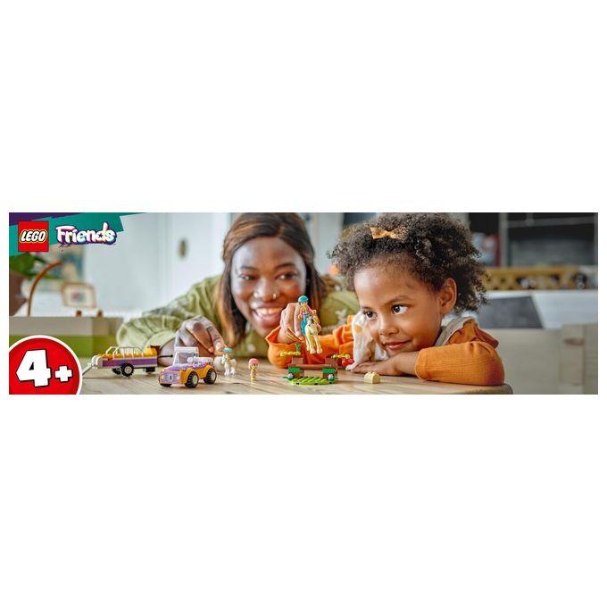 LEGO Friends 42634 Rimorchio con Cavallo e Pony, Giocattolo per la Cura degli Animali con 2 Mini Bamboline, Giochi Bambini 4+