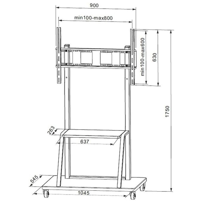 Techly Supporto da Pavimento per TV 55-100