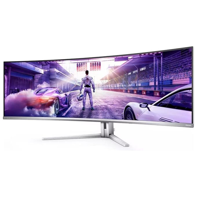 Philips Evnia 49M2C8900L Monitor da gioco curvo OLED DQHD da 49 pollici 144 Hertz 003 ms GtG HDR400 Ambiglow (5120x1440 HDMI 2.1 DisplayPort 1.4 USB-C Hub USB) bianco