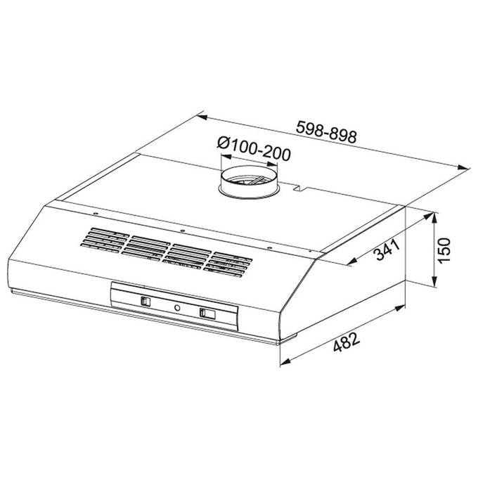 Franke FTT 9322 XS Cappa sottopensile 90 cm 380 mc-h 3 velocita' Inox Satinato 300.0541.581