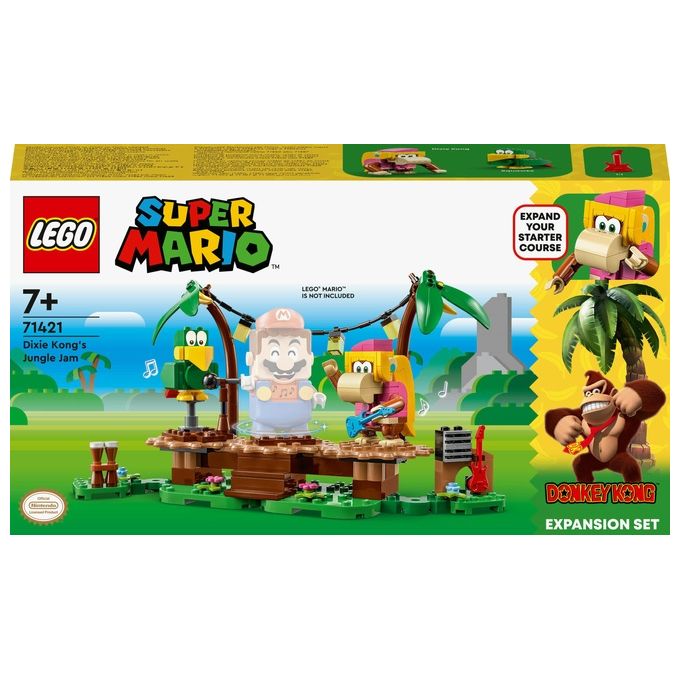 LEGO Super Mario 71421 – Concerto nella Giungla di Dixie Kong, Set di Espansione con Dixie Kong e Squawks, 174 Pezzi, Eta' 7+