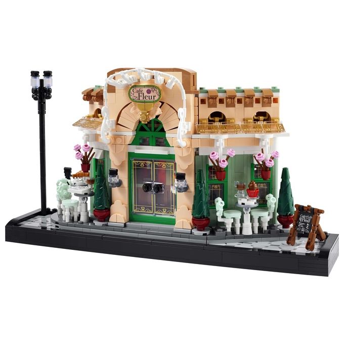 LEGO 10362 Icons Kit Modellismo Fai da Te per Adulti con Libreria Decorativa e Café Francese 1101 Pezzi colore Nero