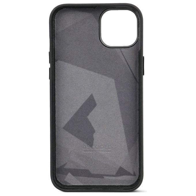Decoded cover posteriore pelle per iPhone 15 Plus nero