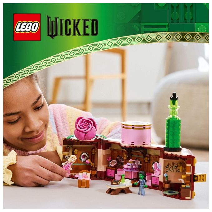 LEGO Wicked 75683 - Dormitorio di Glinda and Elphaba, Set da 740 pezzi con Minidoll Day and Night, Accessori, Valigetta Decorativa, Eta' 8+
