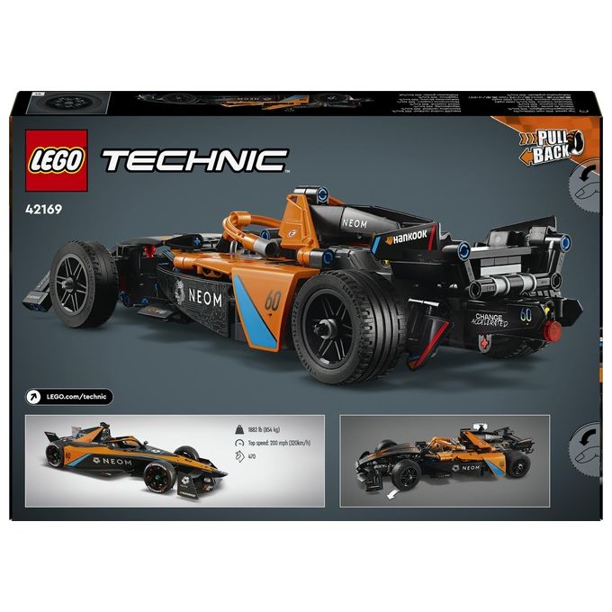 LEGO Technic 42169 NEOM McLaren Formula E Race Car, Macchina Giocattolo per Bambini 9+, Modellino di Auto F1 da Costruire