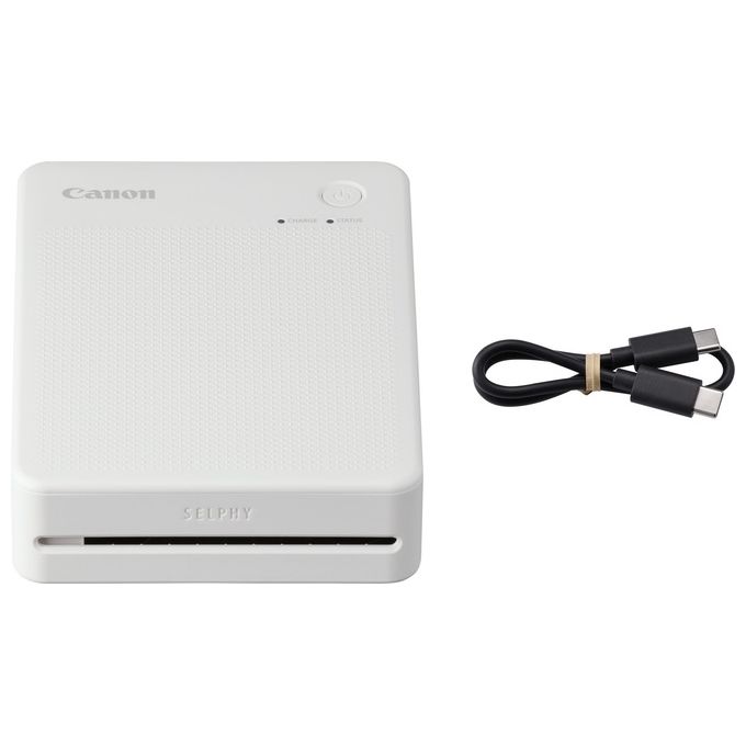 Canon Stampante portatile SELPHY QX20: per la stampa Wi-Fi direttamente dal tuo dispositivo smart. Stampa a sublimazione 2 formati di stampe con adesivo rimovibile e ricarica USB-C - Bianco