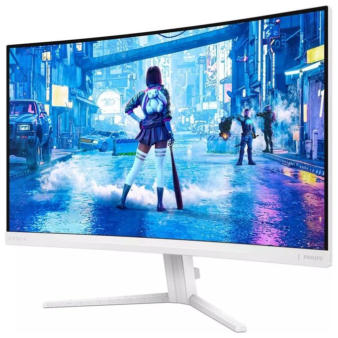 Philips Evnia 27M2C5201L Monitor gaming curvo FHD da 27 pollici 180 Hz 1 ms GtG FreeSync Prem. (1920x1080 2x HDMI 2.0 1x DP 1.4) bianco