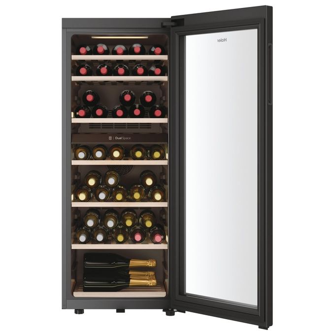 Haier Wine Bank 50 Serie 7 HWS77GDAU1 Cantinetta Vino con Compressore Libera Installazione Nero 77 Bottiglie