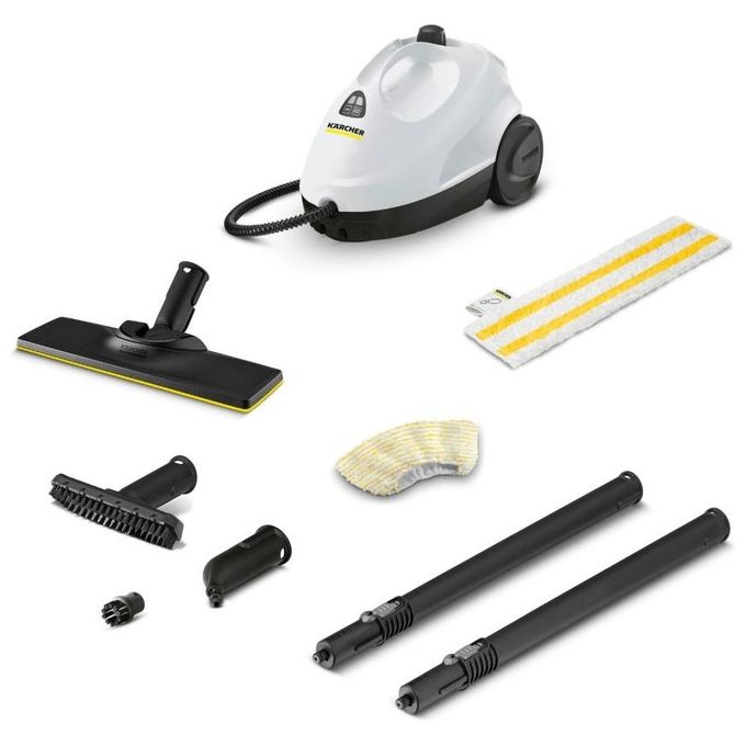 Kärcher SC 2 EasyFix Pulitore a Vapore 1500 W Serbatoio 1 litro Bocchetta pavimenti e panno EasyFix Bocchetta Manuale e Panno Spazzola Tonda Bianco