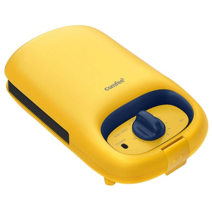 Comfee’ MonsterChef MC‑JK1312P201 - Tostiera a piastra, 800‑950 W, 3 piastre antiaderenti, indicatori luminosi, colore giallo