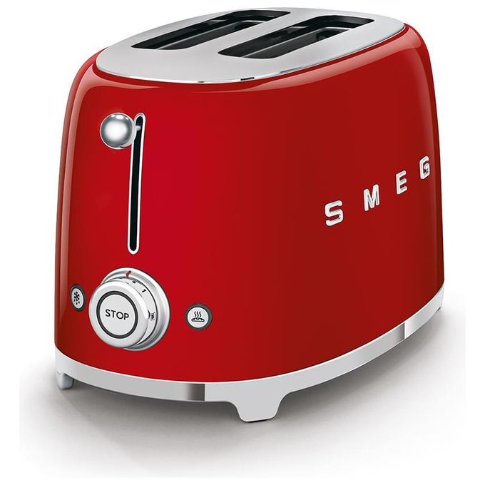 Smeg TSF01RDEU Estetica 50's Style Tostapane 2 Fette 6 Livelli di Doratura Rosso