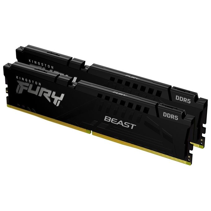 Kingston FURY Beast Black 32GB KIT_ of 2 (2x16GB) 5600MHz DDR5 CL40 DIMM Gaming KIT_ per Computer Fissi Modulo Singolo