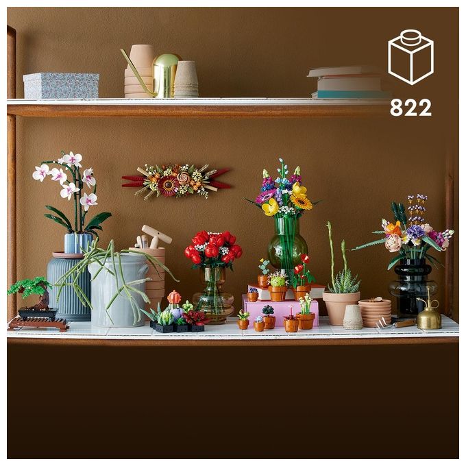 LEGO Icons 10328 Bouquet di Rose, Set Fiori Finti per Adulti, Decorazione Casa, Idea Regalo per Lei o Lui, Collezione Botanica