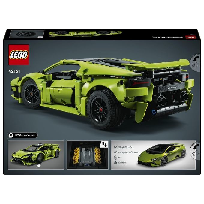 LEGO Technic 42161 Lamborghini Huracán Tecnica, Modellino di Auto da Costruire, Macchina Giocattolo per Bambini