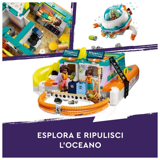 LEGO Friends 41734 Catamarano di Salvataggio, Barca Giocattolo con Animali e Sottomarino, Set Educativo, Regalo per Bambini 7+