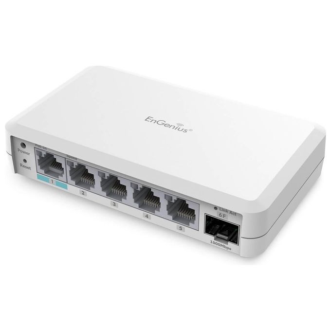 EnGenius EXT1106 Switch di Rete L2 Gigabit Ethernet (10-100-1000) Supporto Power over Ethernet Bianco