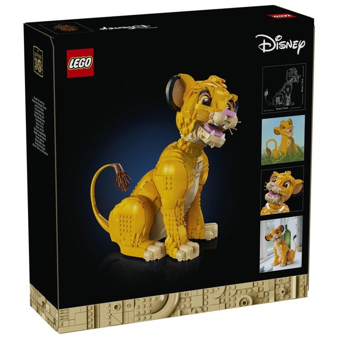 LEGO 43247 Disney Classic Set da Costruzione per Adulti Giovane Simba Re Leone 1445 Pezzi con Testa Mobile per Diverse Pose App LEGO Builder Compatibile colore Multicolore