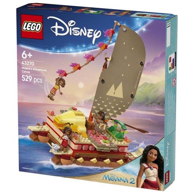 Lego Set 43270 La Canoa di Vaiana Disney Moana Avventura Creativa Gioco di Costruzione per Bambini e Collezionisti