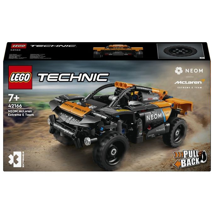 LEGO Technic 42166 NEOM McLaren Extreme E Race Car, Macchina Giocattolo con Funzione Pull-Back, Giochi per Bambini di 7+ Anni