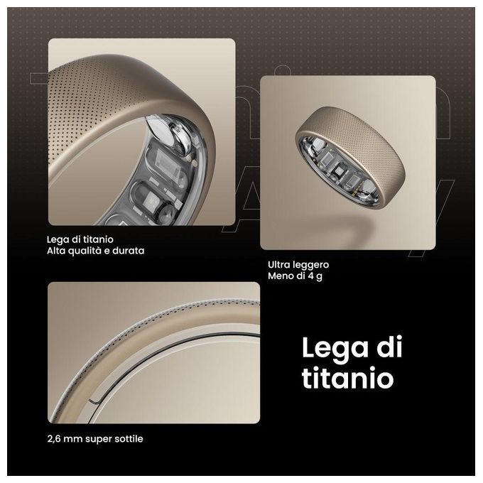 AMAZFIT Helio Ring Taglia 10 Sport and Salute Titanium
