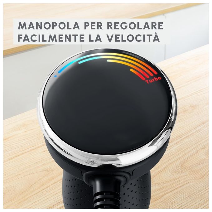 Moulinex DD6738 Quickchef 3in1 – Frullatore a immersione 1000 W, velocita' variabile, accessori inclusi (tritatutto, frusta, bicchiere), lama in acciaio inox, colore Bianco-Rosso