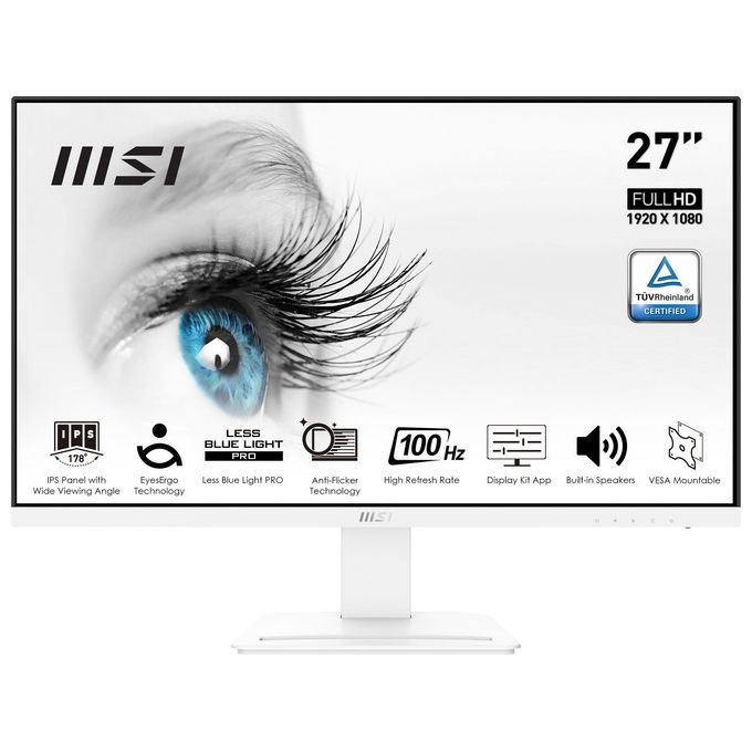 MSI PRO MP273AW Monitor 27'' Led Ips 16:9 Full Hd  Inclinabile Bianco