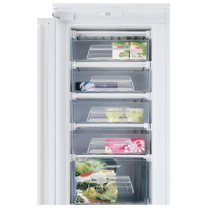 Candy CFFO 3550 E-N Congelatore Monoporta Statico da Incasso Capacita' 200 Litri Classe energetica A+ 9 cassetti trasparenti 177 cm Bianco