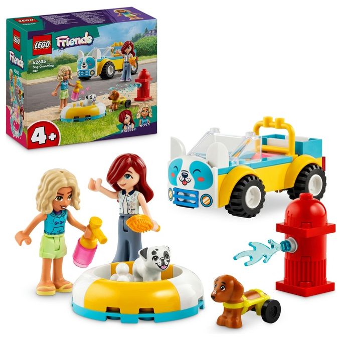 LEGO Friends Auto per la Toelettatura dei Cani Macchina Giocattolo da Costruire con 2 Personaggi 2 Cuccioli e Accessori per la Cura degli Animali Giochi per Bambine e Bambini da 4 Anni 42635