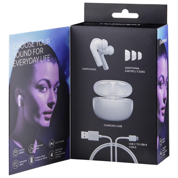 Intenso White Buds T302A Cuffie True Wireless Stereo (TWS) In-Ear Bianco