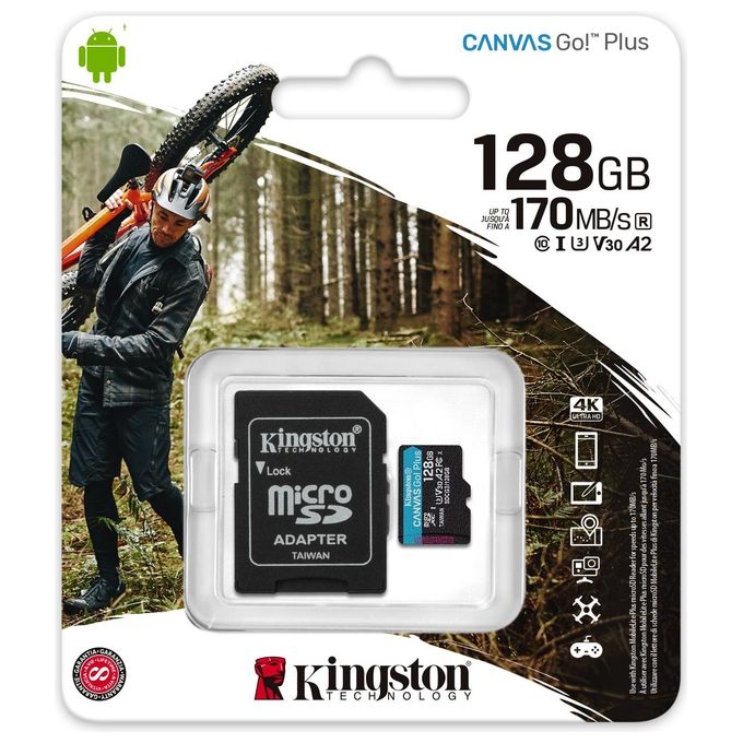 Kingston Technology Canvas Go! Plus Memoria Flash 128Gb MicroSD Classe 10 UHS-I