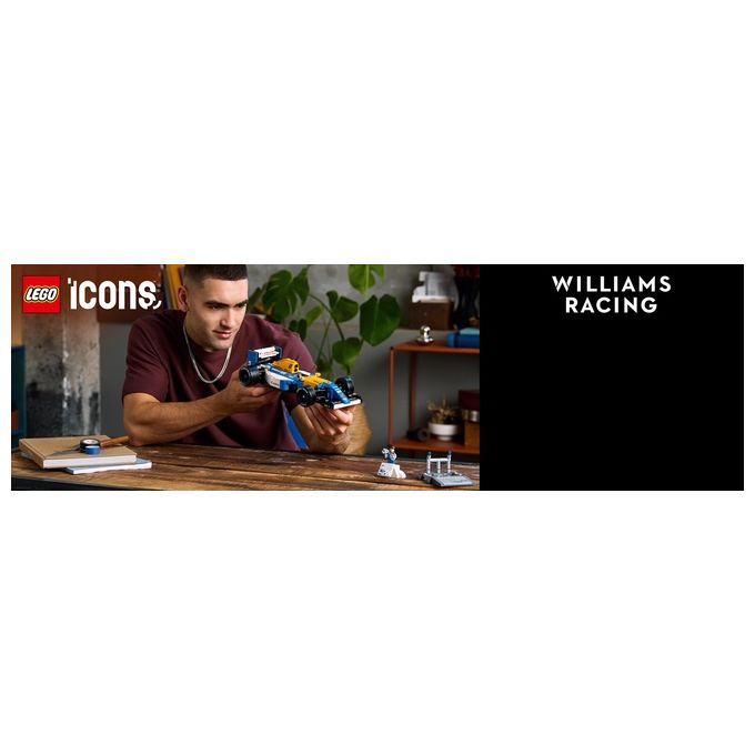 LEGO Icons Williams Racing FW14B e Nigel Mansell - Modellino di Auto F1 da Costruire con Minifigure del Pilota da Collezione, Trofeo e Supporto da Esposizione, Idea Regalo Adulti, Uomo o Donna 10353