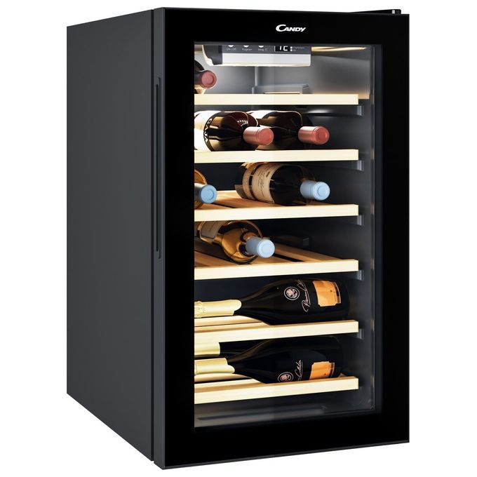 Candy CWCEL 210 DiVino Cantinetta Vino 21 Bottiglie Classe energetica G 7 ripiani cromati 70 cm Nero