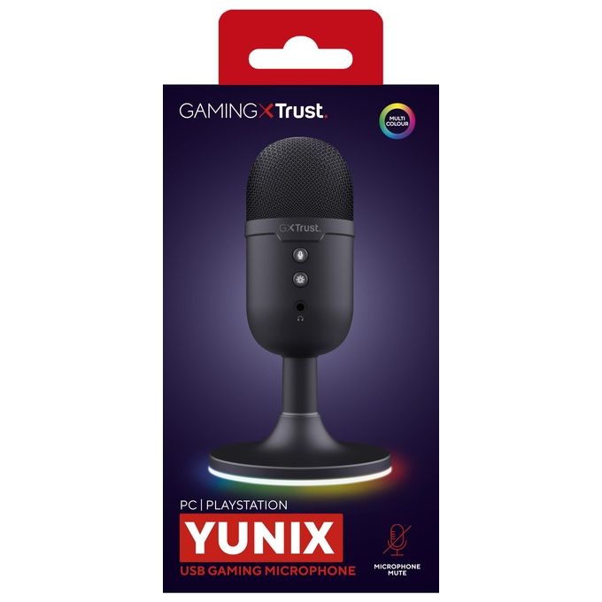 Trust GXT 234P Yunix Nero Microfono da Tavolo